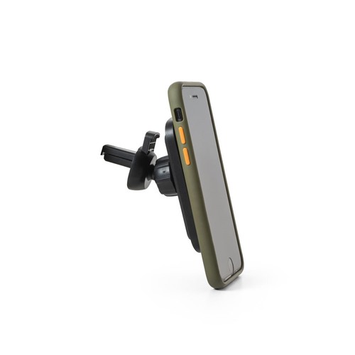 black KOCH. Soporte para smartphone para coche con cargador magnético inalámbrico de 15 W en ABS reciclado (100% rABS)