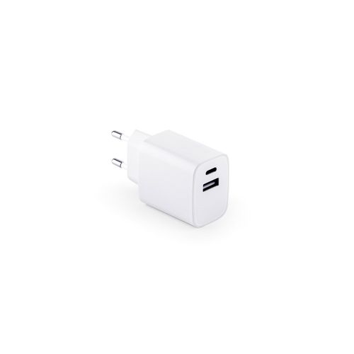 WEGENER. Adaptateur secteur avec port USB-A 18W et USB-C 20W en ABS recyclé (100 % rABS) - 2