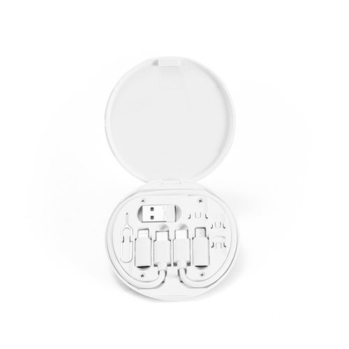 white SYSTROM. Cable de carga ultrarrápida y set de adaptadores ABS reciclado (100% rABS)