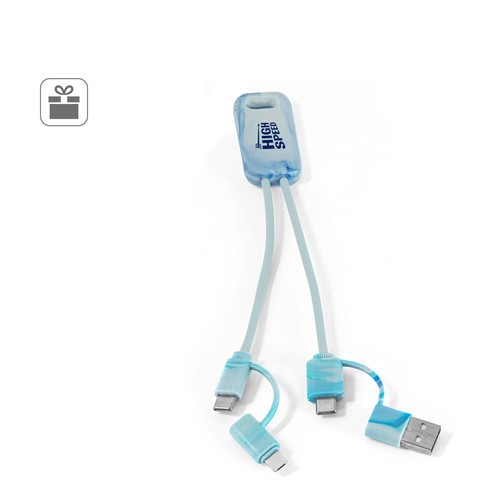 BERNERS. CABLE USB 6 EN 1 ULTRARRÁPIDO EN PET RECICLADO (100% RPET)