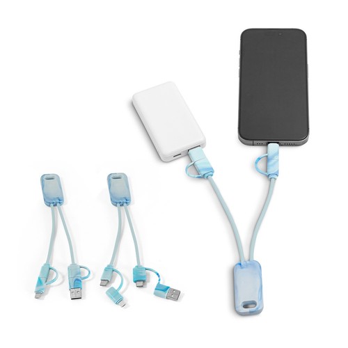 BERNERS. Câble USB 6-en-1 ultra-rapide en PET recyclé (100 % rPET), RIONDET SERIPUB, EYBENS