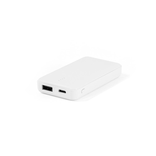white SHERYL. Batería externa de 4'000 mAh en ABS reciclado (100% rABS)