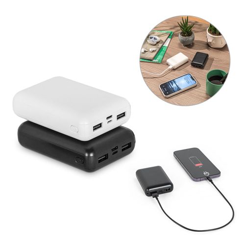 LEAKEY 10. Batería externa de 10'000 mAh en ABS reciclado (100% rABS