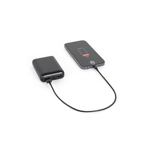 black LEAKEY 10. Batería externa de 10'000 mAh en ABS reciclado (100% rABS