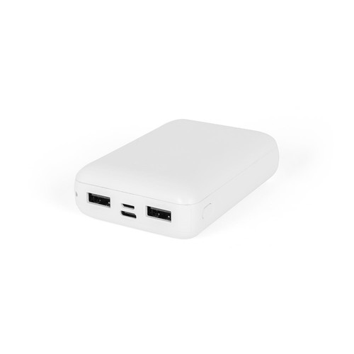 white LEAKEY 10. Batería externa de 10'000 mAh en ABS reciclado (100% rABS