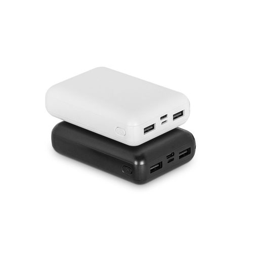 black LEAKEY 10. Batería externa de 10'000 mAh en ABS reciclado (100% rABS