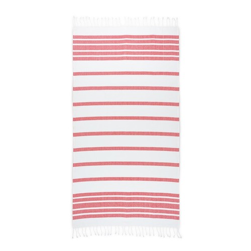 red SARDENHA. Toalla de playa de algodón (70% reciclado) y poliéster (30% reciclado) (180 g/m²)