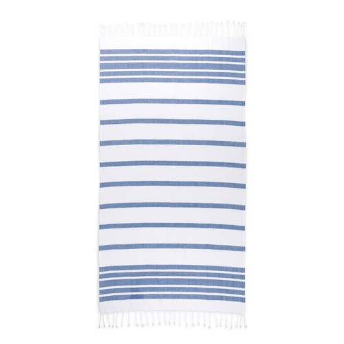 azul marino SARDENHA. Toalla de playa de algodón (70% reciclado) y poliéster (30% reciclado) (180 g/m²)