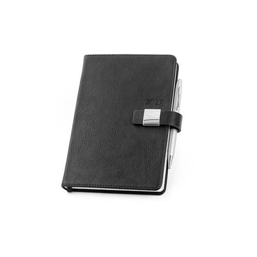 black MUSSET A5. Agenda A5 en PU (58% reciclado)