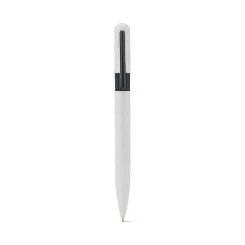 white ELSIE ROUND. Bolígrafo metálico (60% reciclado) con diseño redondeado