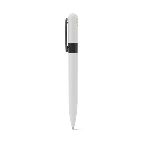 white ELSIE ROUND. Bolígrafo metálico (60% reciclado) con diseño redondeado