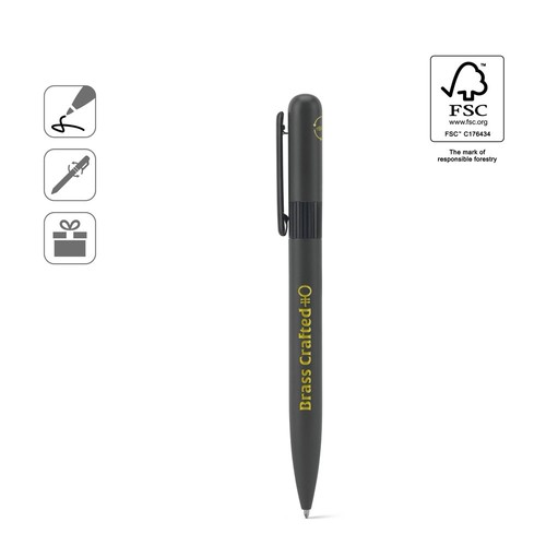 ELSIE ROUND. BOLÍGRAFO METÁLICO (60% RECICLADO) CON DISEÑO REDONDEADO