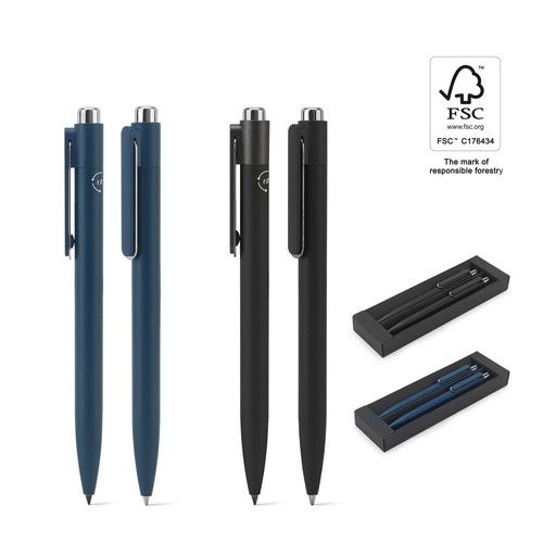 KYLIE SET. Set composé d'un stylo à bille et d'un stylo sans encre, tous deux en aluminium (94% recyclé), RIONDET SERIPUB, EYBENS