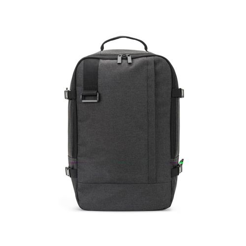 gris oscuro CIES. Mochila hecha para que cumpla con las medidas que piden las aerolíneas, fabricada con poliéster reciclado de alta resistencia