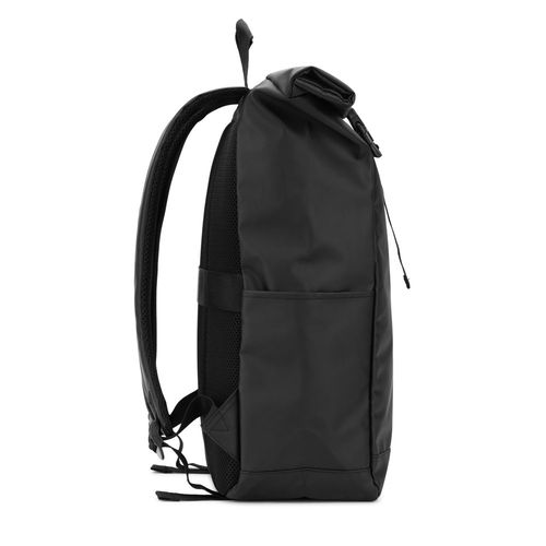OSASCO BPACK. Sac à dos avec système de fermeture à glissière permettant de rouler la partie supérieure pour l'adapter au volume du sac à dos, fabriqué en polyester recyclé 600D - 5