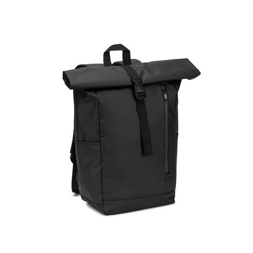 OSASCO BPACK. Sac à dos avec système de fermeture à glissière permettant de rouler la partie supérieure pour l'adapter au volume du sac à dos, fabriqué en polyester recyclé 600D - 2