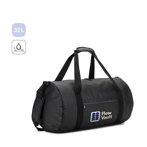 OSASCO SPORT. BOLSA DE DEPORTE DE FORMA CILÍNDRICA FABRICADA EN POLIÉSTER RECICLADO 600D DE ALTA DENSIDAD CON COMPARTIMENTO LATERAL PARA ZAPATILLAS