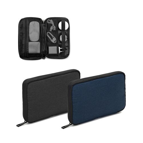 NEWCASTLE BAG. BOLSA ORGANIZADORA DE POLIÉSTER RECICLADO 600D DE ALTA DENSIDAD CON UN ESPACIOSO COMPARTIMENTO PRINCIPAL PARA ACCESORIOS TECNOLÓGICOS