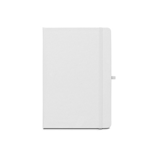 white ANNE SUB. Libreta A5 de poliéster reciclado (100% rPET) 300D, ideal para personalizar por sublimación