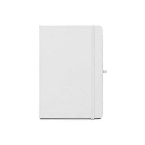 white ANNE SUB. Libreta A5 de poliéster reciclado (100% rPET) 300D, ideal para personalizar por sublimación