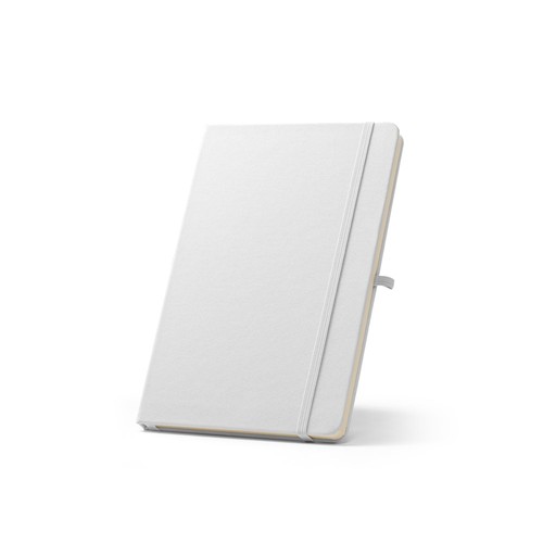 white ANNE SUB. Libreta A5 de poliéster reciclado (100% rPET) 300D, ideal para personalizar por sublimación