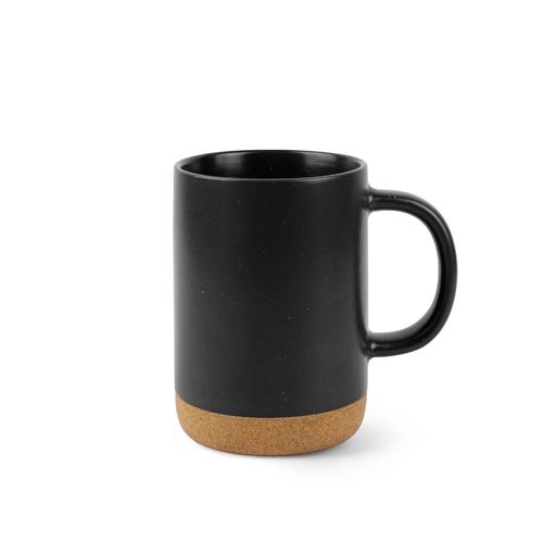 black CONSTELLATION CORK. Ceramic mug with cork base 370 mL