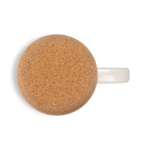 blanco pastel CONSTELLATION CORK. Taza de cerámica con base de corcho 320 ml