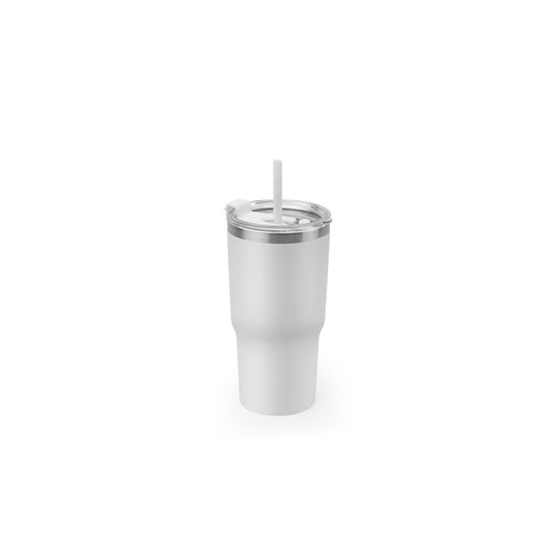 JOYNER M. Gobelet de voyage compact en acier inoxydable (91% recyclé) avec double paroi isolée sous vide et finition mate 600 mL