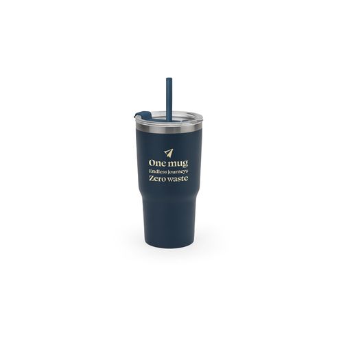JOYNER M. Vaso de viaje compacto de acero inoxidable (91 % reciclado) con aislamiento al vacío de doble pared y acabado mate de 600 ml