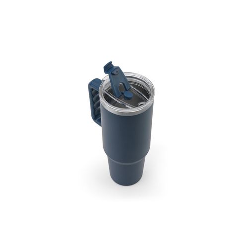 JOYNER XL. Vaso de viaje grande de acero inoxidable (91 % reciclado) con aislamiento al vacío de doble pared y acabado mate de 1300 ml