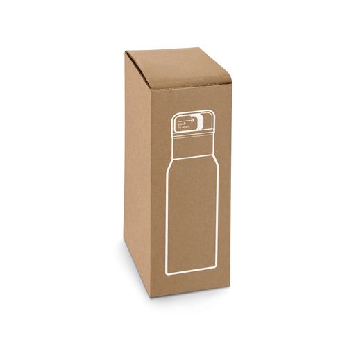 black NICKLAUS. Botella de acero inoxidable (91 % reciclado) con aislamiento al vacío de doble pared de 590 ml