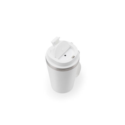 white SPITZ. Vaso de viaje de acero inoxidable (90 % RSS) con aislamiento mate de doble pared de 460 ml