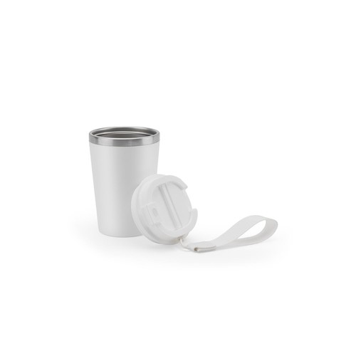 SPITZ. Vaso de viaje de acero inoxidable (90 % reciclado) y pared exterior de PP, con acabado mate 440 ml