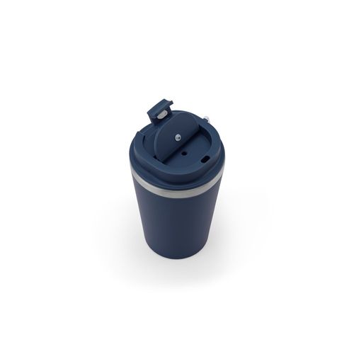 azul marino SPITZ. Vaso de viaje de acero inoxidable (90 % RSS) con aislamiento mate de doble pared de 460 ml