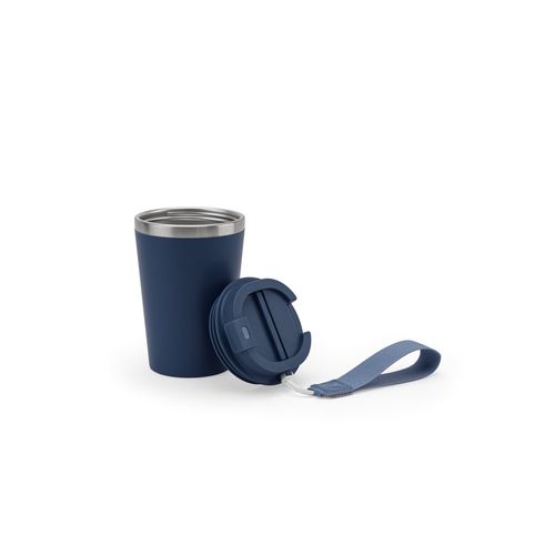 azul marino SPITZ. Vaso de viaje de acero inoxidable (90 % RSS) con aislamiento mate de doble pared de 460 ml