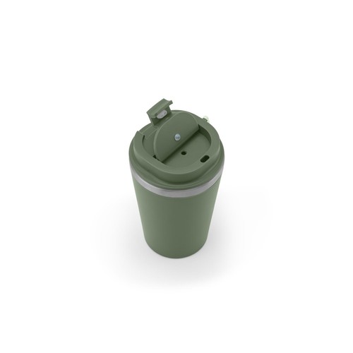 SPITZ. Gobelet de voyage en acier inoxydable (90 % recyclé) et paroi extérieure en PP, avec finition mate 440 mL - 3