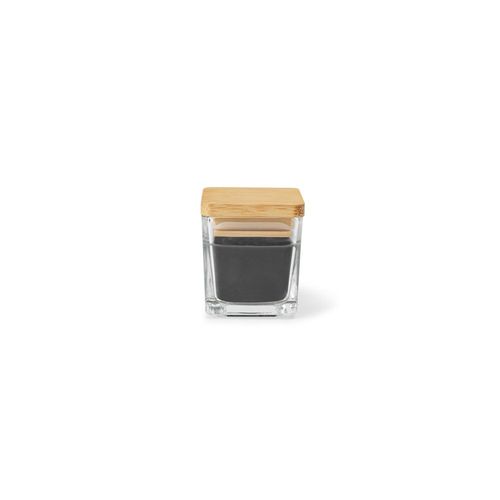 black ESSENCE. Vela perfumada de 50 g en vaso de cristal con tapa de bambú