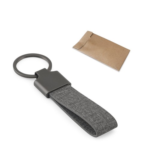 RAVEN. Llavero rectangular de metal y PET reciclado (30 % reciclado), Merchandising, artículos personalizados para tu promoción de marca