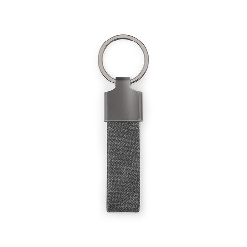 gris oscuro VAUGHN. Set compuesto por un tarjetero y un llavero, ambos de metal y poliéster reciclado (30 % reciclado - rPET)