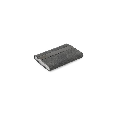 gris oscuro VAUGHN. Set compuesto por un tarjetero y un llavero, ambos de metal y poliéster reciclado (30 % reciclado - rPET)