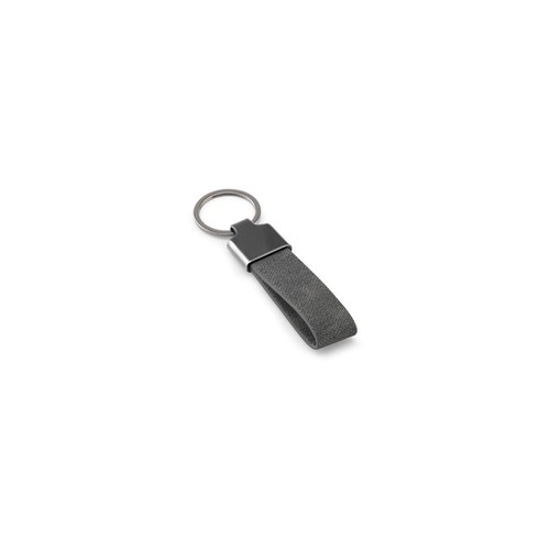 gris oscuro VAUGHN. Set compuesto por un tarjetero y un llavero, ambos de metal y poliéster reciclado (30 % reciclado - rPET)