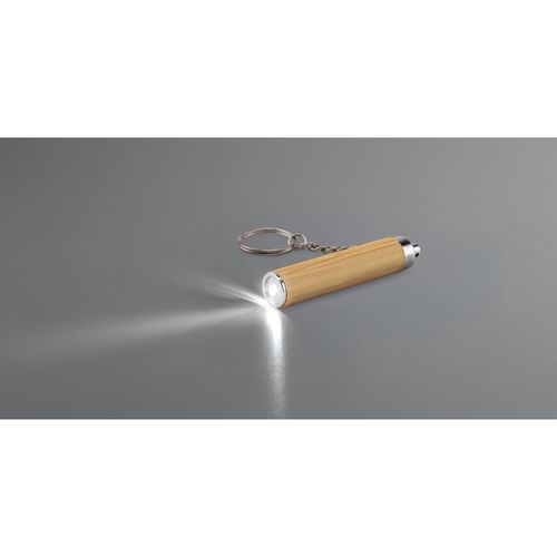 RACHEL. Porte-clés en bambou et ABS avec lampe torche LED - 4