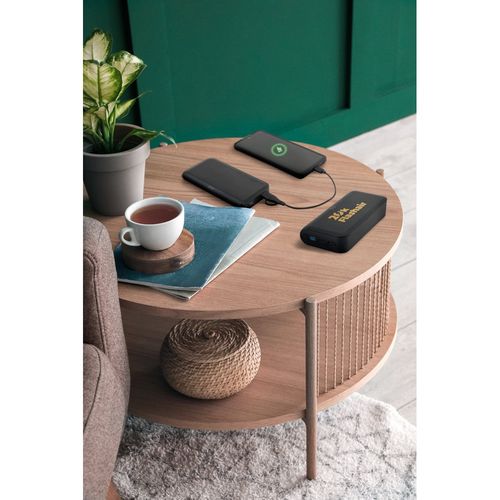 BECKER 20. Batería externa de 20 000 mAh en ABS reciclado (100 % rABS) con cargador inalámbrico ultrarrápido de 15 W