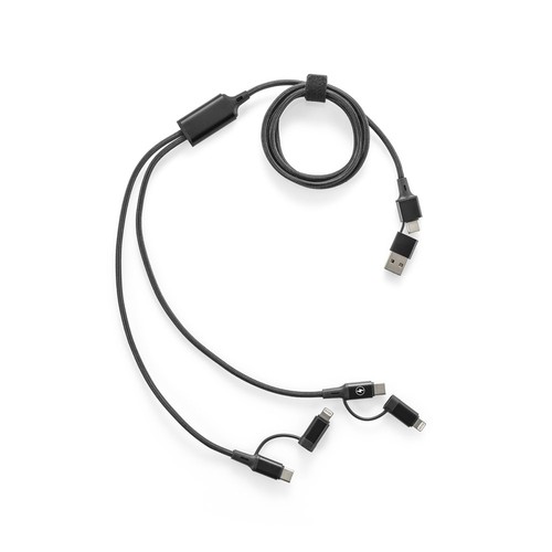 BERTOZZI. Câble USB ultra rapide 6 en 1 en aluminium recyclé (20 %) et PET recyclé (4 %) - 2