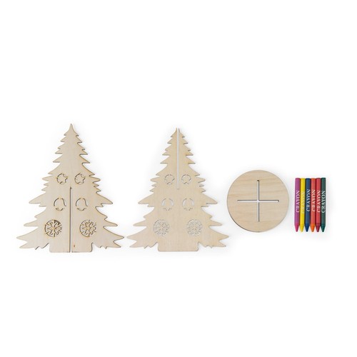 luz natural PINERY. Árbol de Navidad de madera plegable para colorear