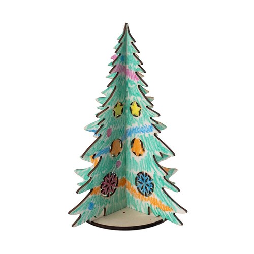 luz natural PINERY. Árbol de Navidad de madera plegable para colorear