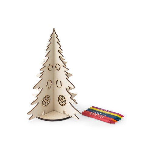luz natural PINERY. Árbol de Navidad de madera plegable para colorear