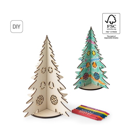 PINERY. ÁRBOL DE NAVIDAD DE MADERA PLEGABLE PARA COLOREAR
