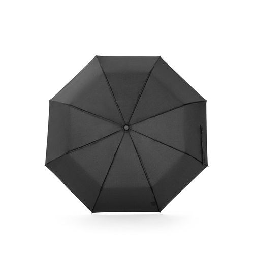 black AIDEN. Paraguas de 53 cm de poliéster reciclado (100 % rPET) pongee 190T, plegable en 3 secciones