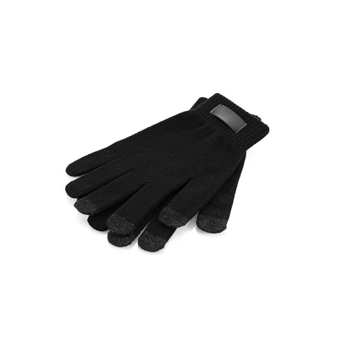 black BURROW. Guantes de poliéster reciclado (100 % rPET) con puntas táctiles